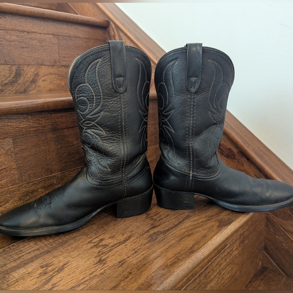 Dan Post women's leather cowboy boots. Black Women's Size 5 - Picture 11 of 15